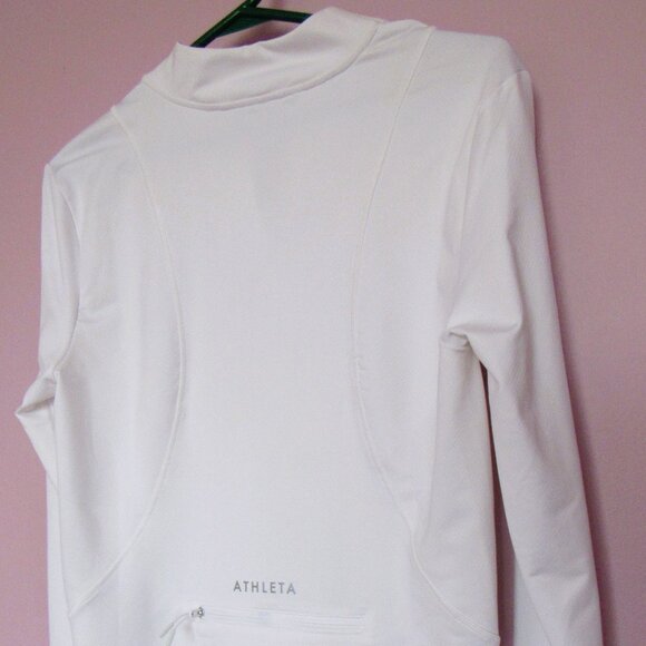 Athleta Women Sweater, White,Activewear,  sz.M, zip closure - Picture 3 of 8